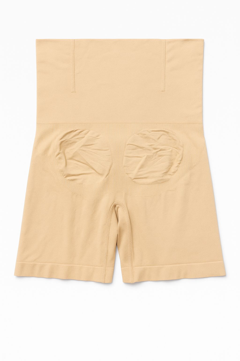 Beige compression garment with butterfly design on a white background