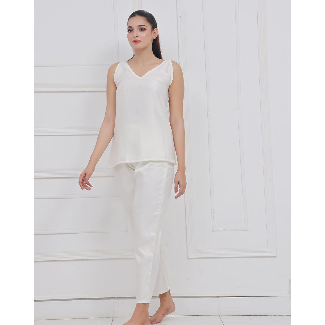 Silk Sleeveless Pj Suit - Dream Silk