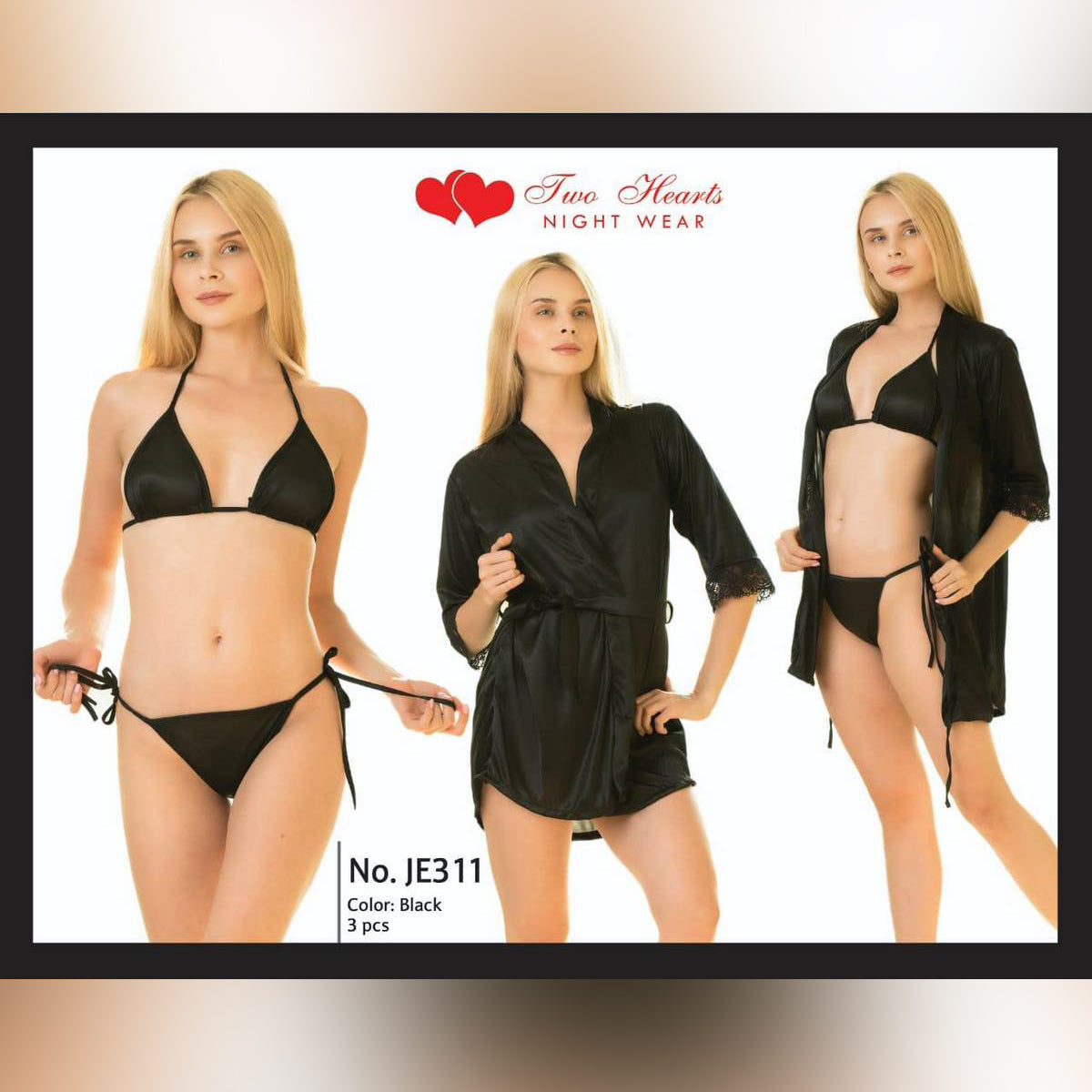 Allure - Silk Robe with Bra and Panty