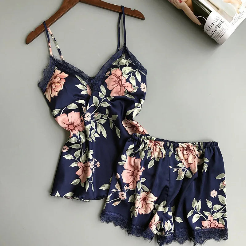 Adore Me - 2pc Silk Upper & Shorts