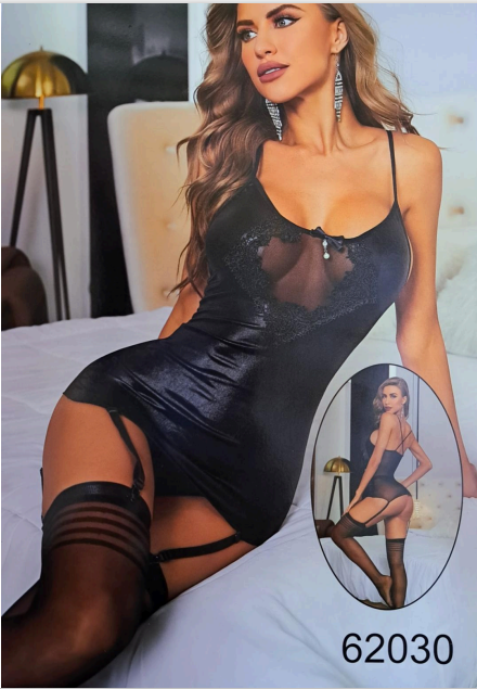 Chemise Open Crotch Transparent Stocking