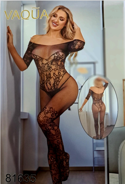 Halter Erotic Embroidered Full Body Stocking
