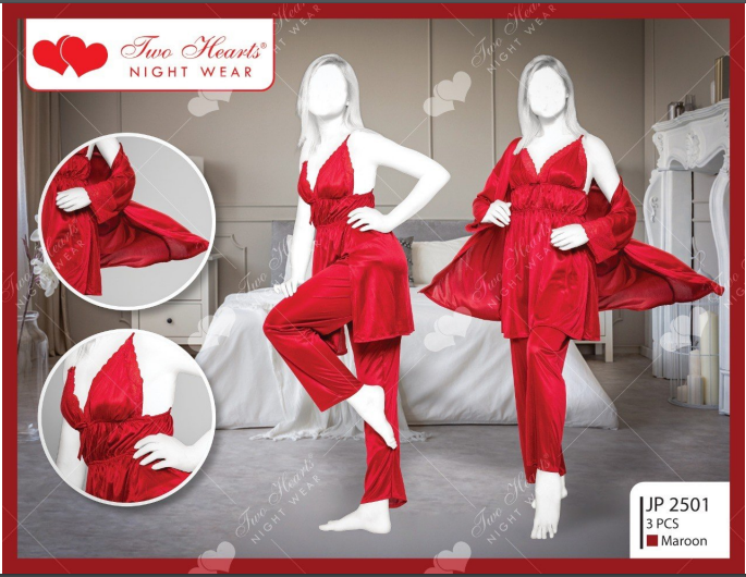 Papina 3PCS 100% Silk Pajama suit