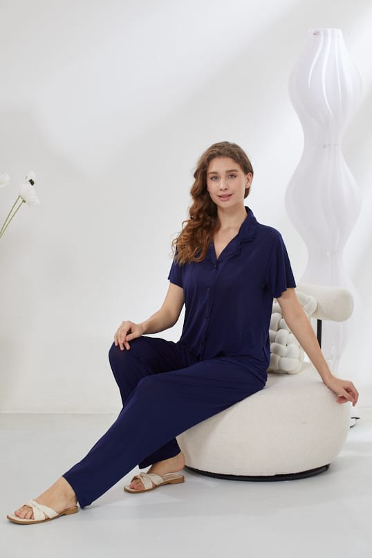 4-Piece Satin Nightwear Set - Rosvian Purple