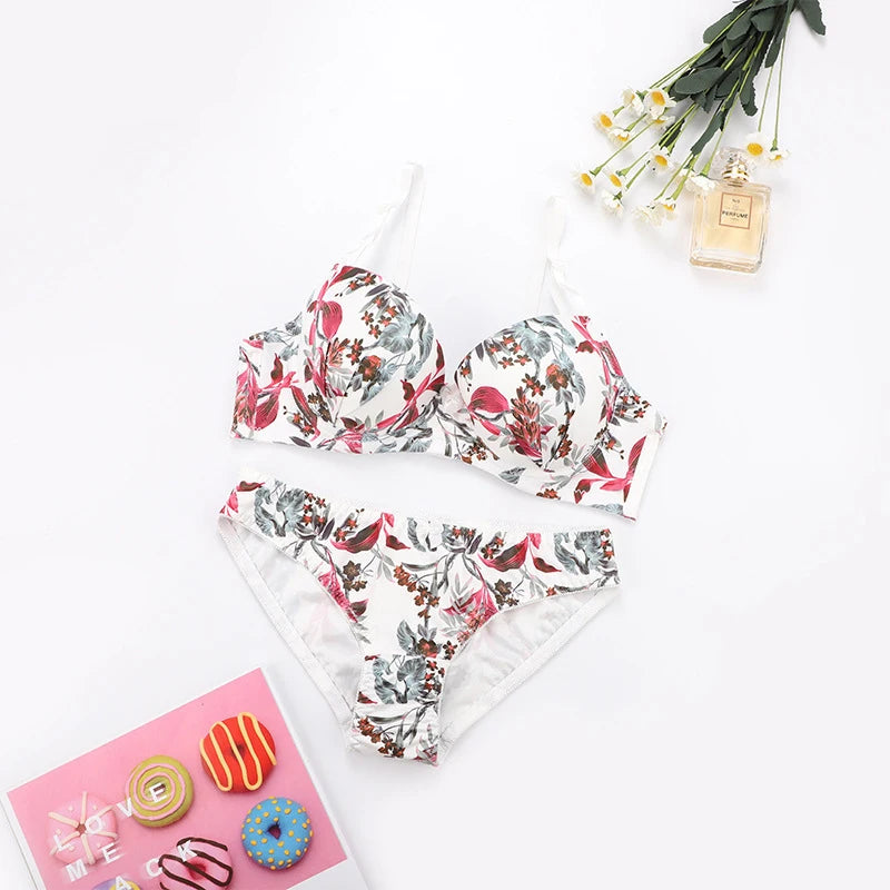 Whisper Floral Padded Bra and Panty Set