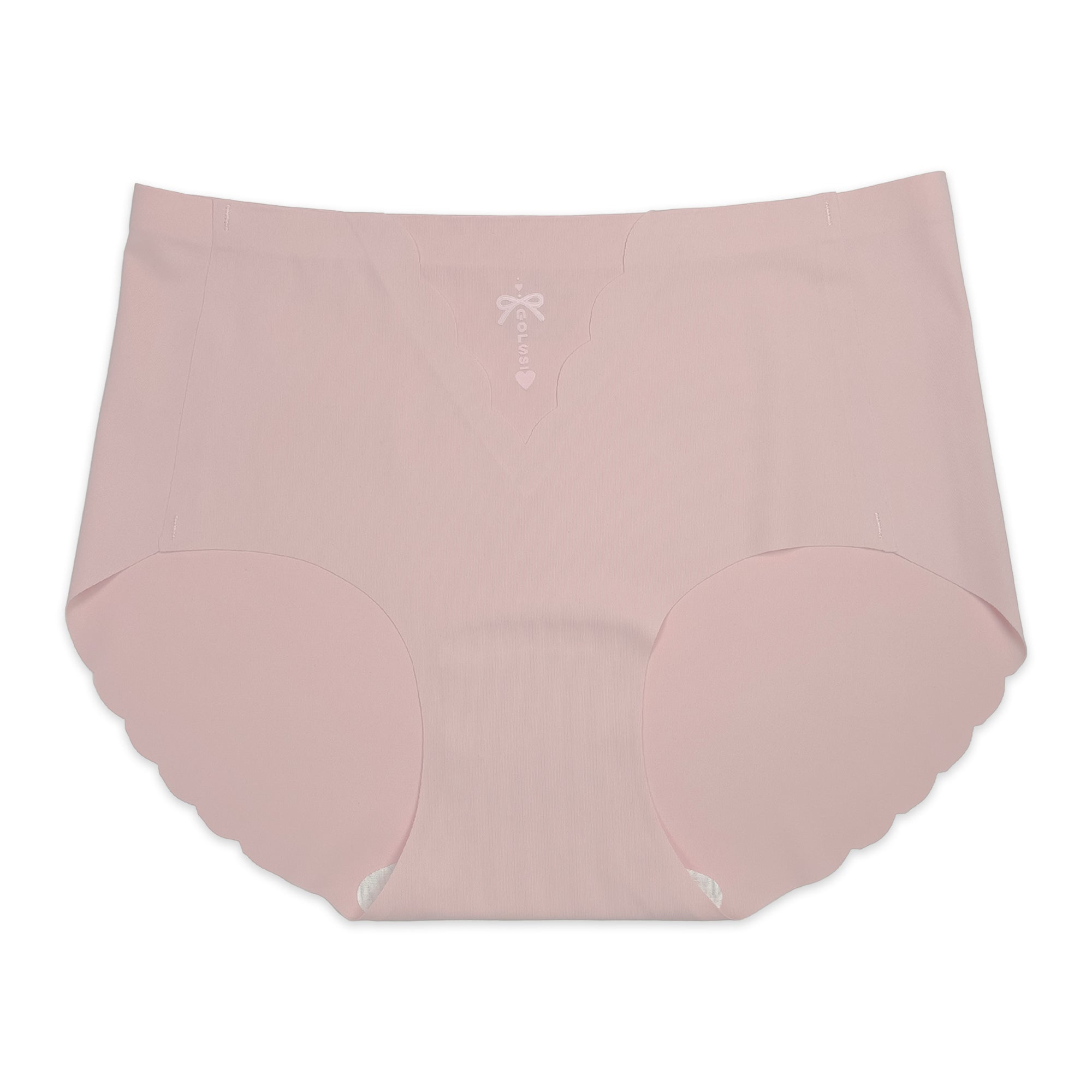 Pink high-waisted underwear on a white background