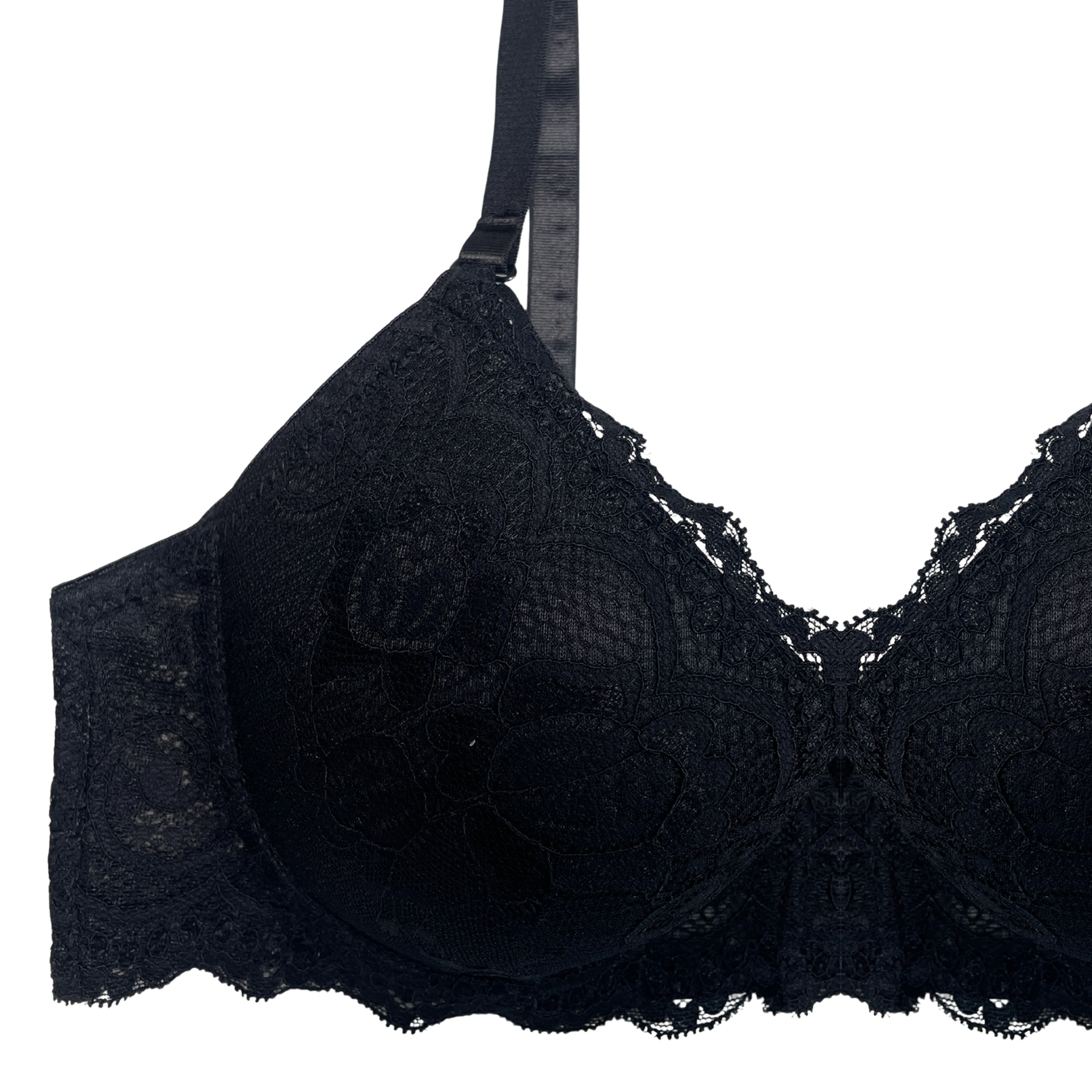 Setbre Lacy Padded Bra and Panty Set Black