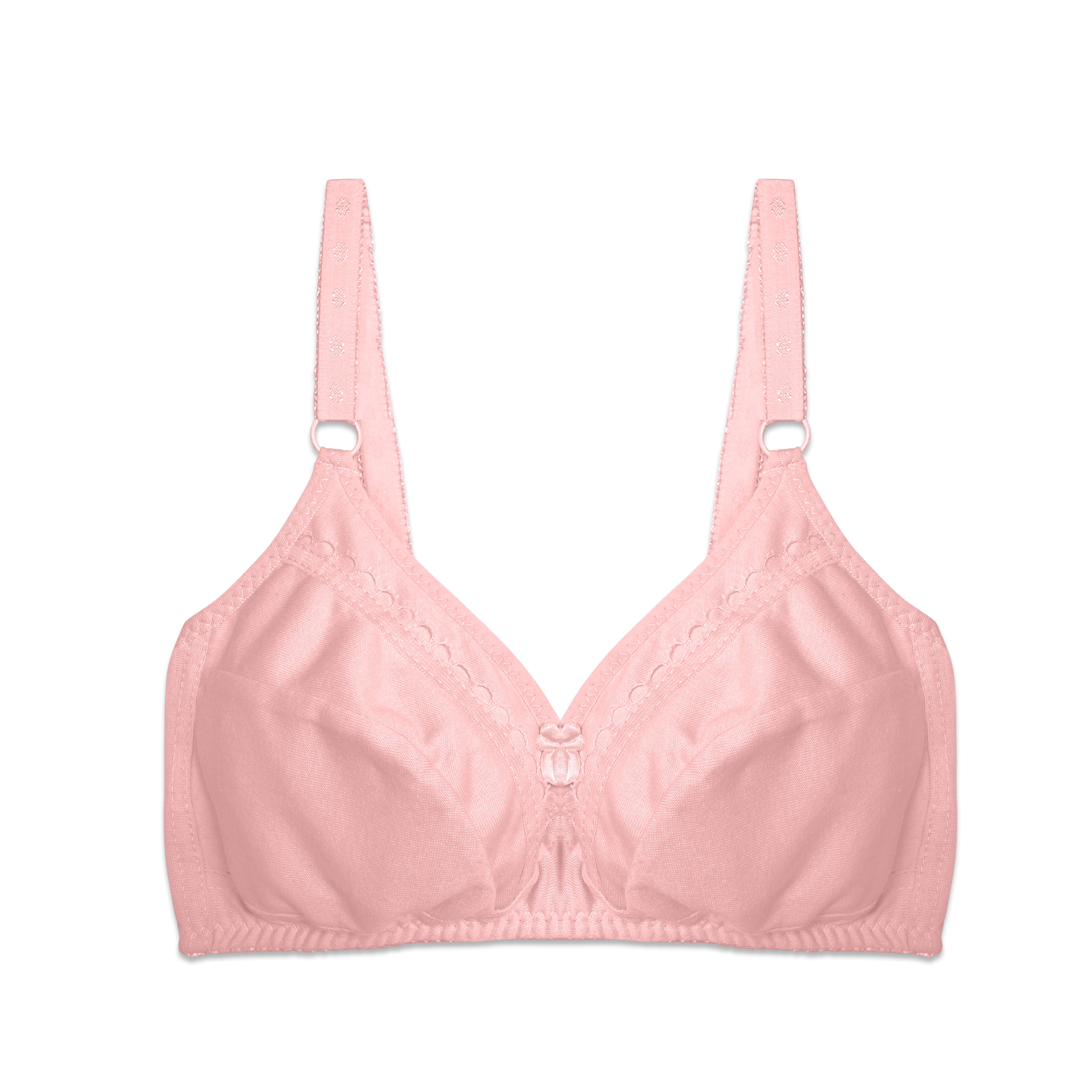 Pink bra on a white background