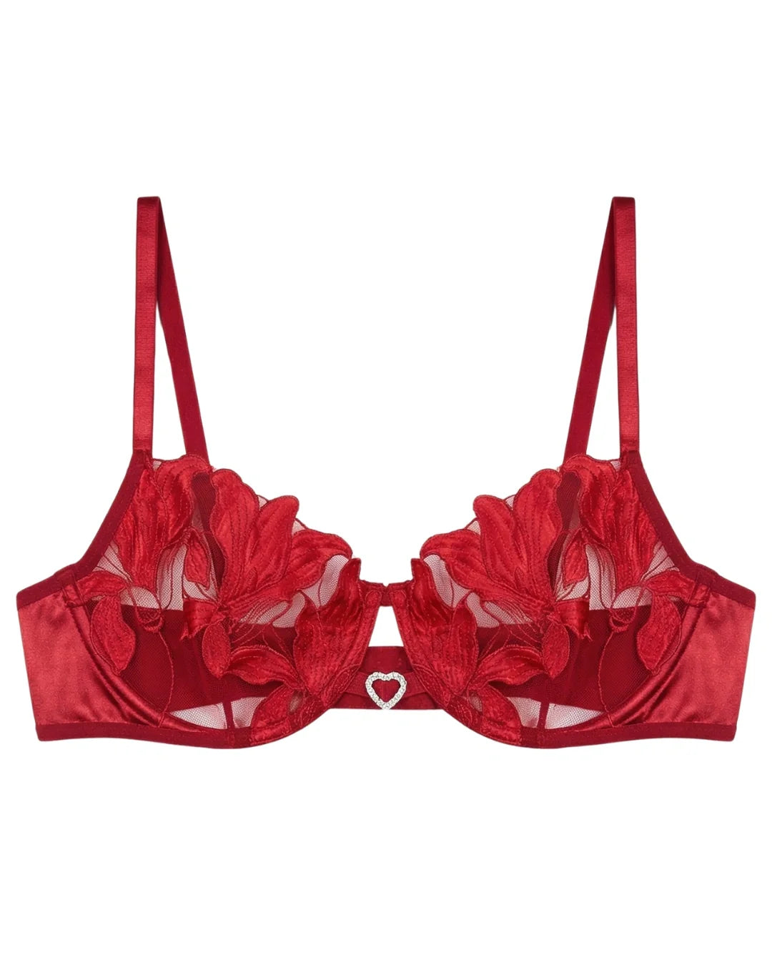 Non Padded Bra Set - Roselle Bloom - Maroon
