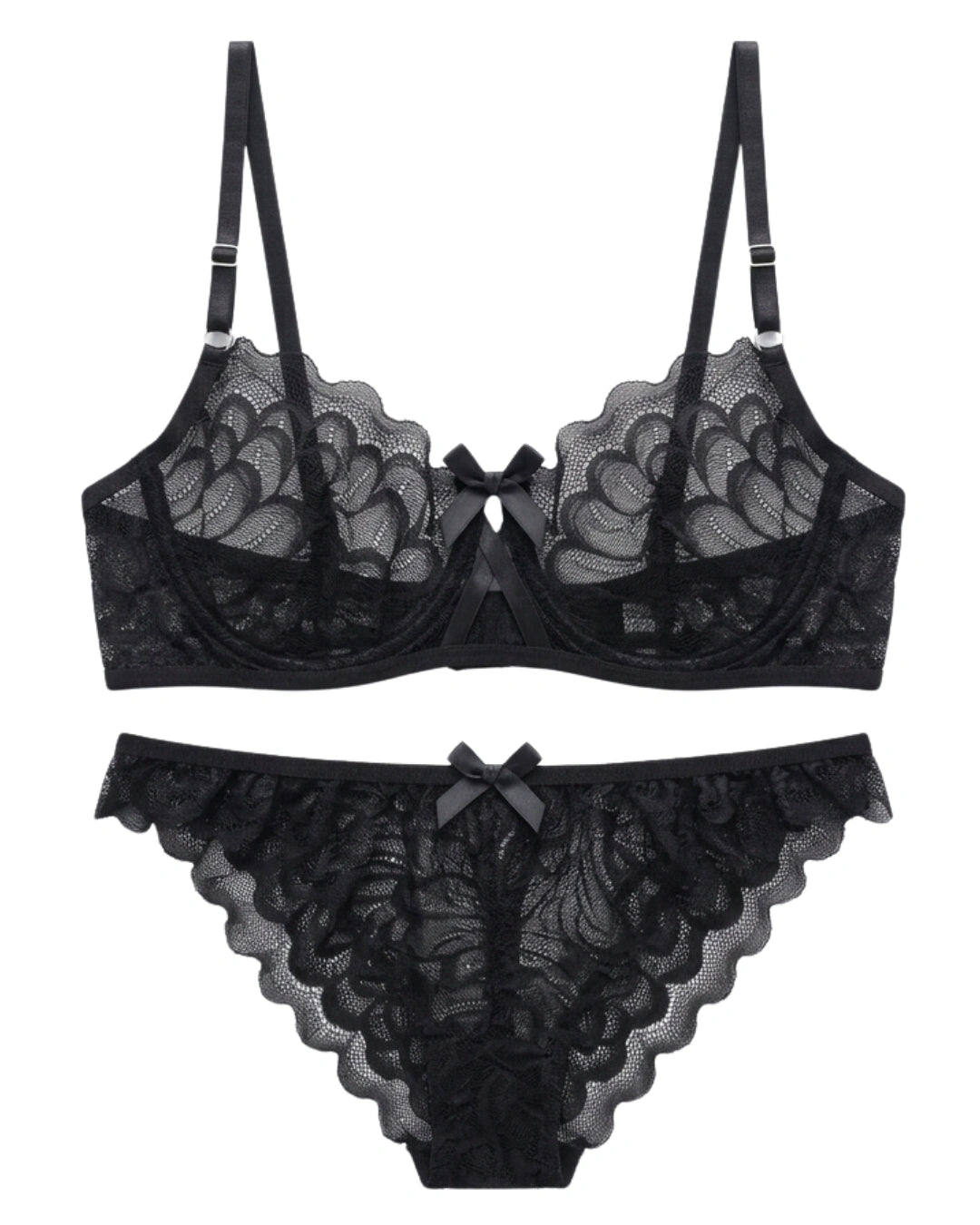 Non Padded Bra Set - Seravine - Black