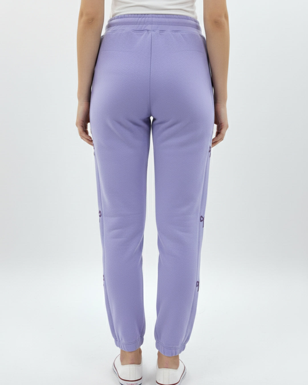 Fleece Trouser – Bow Print - Purple