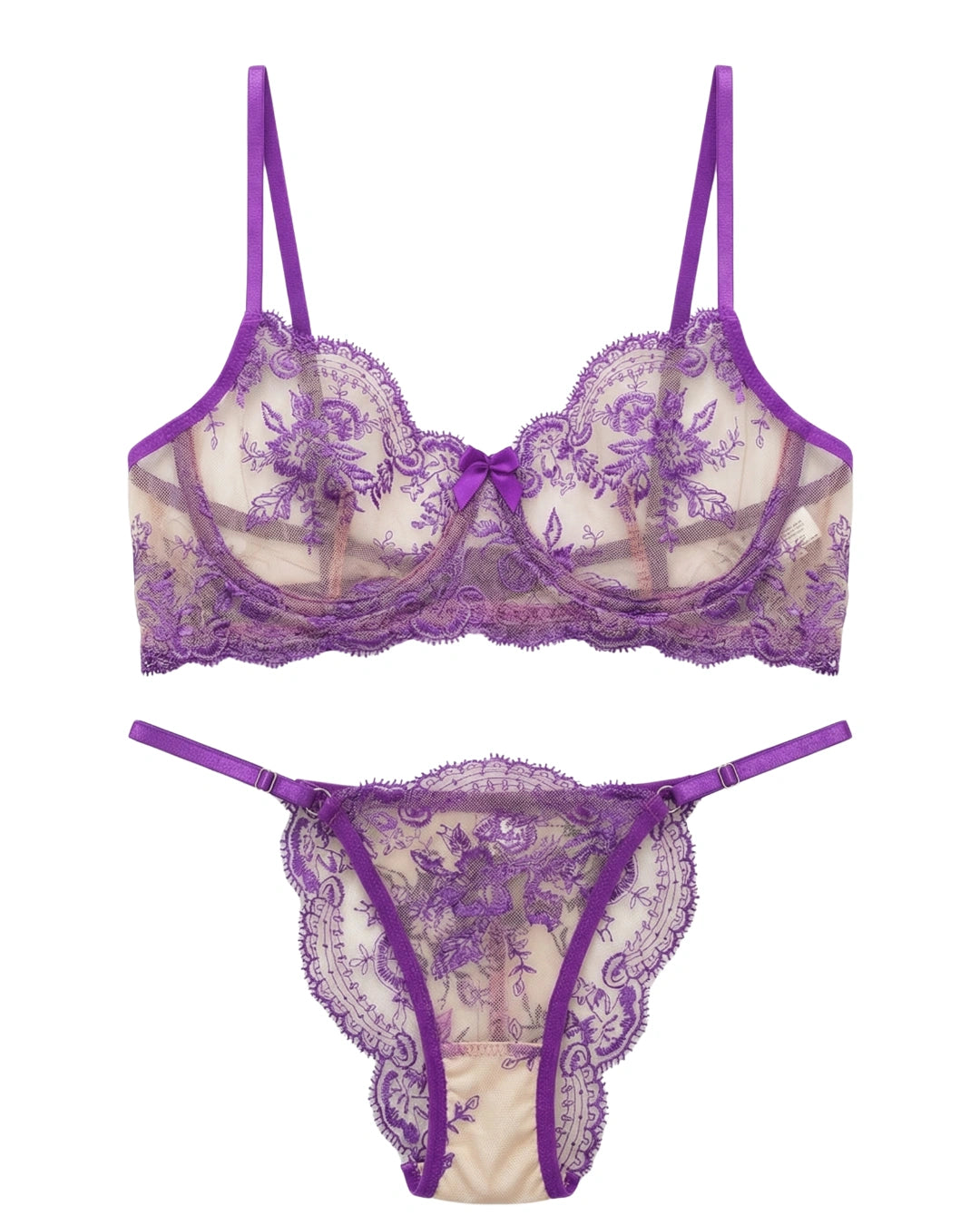 Non Padded Bra Set - Florisse - Purple