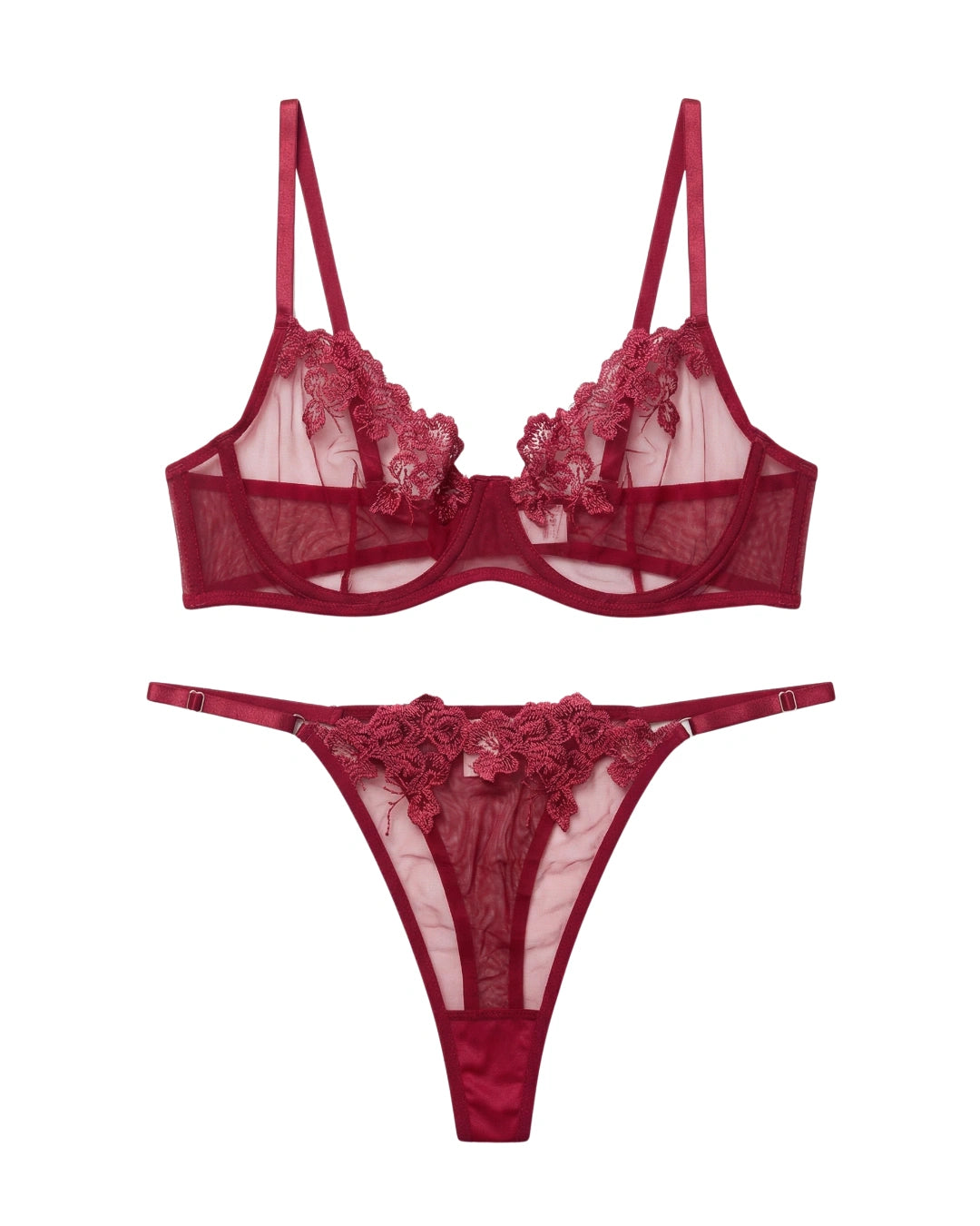 Non Padded Bra Set - Midnight Sapphire - Maroon