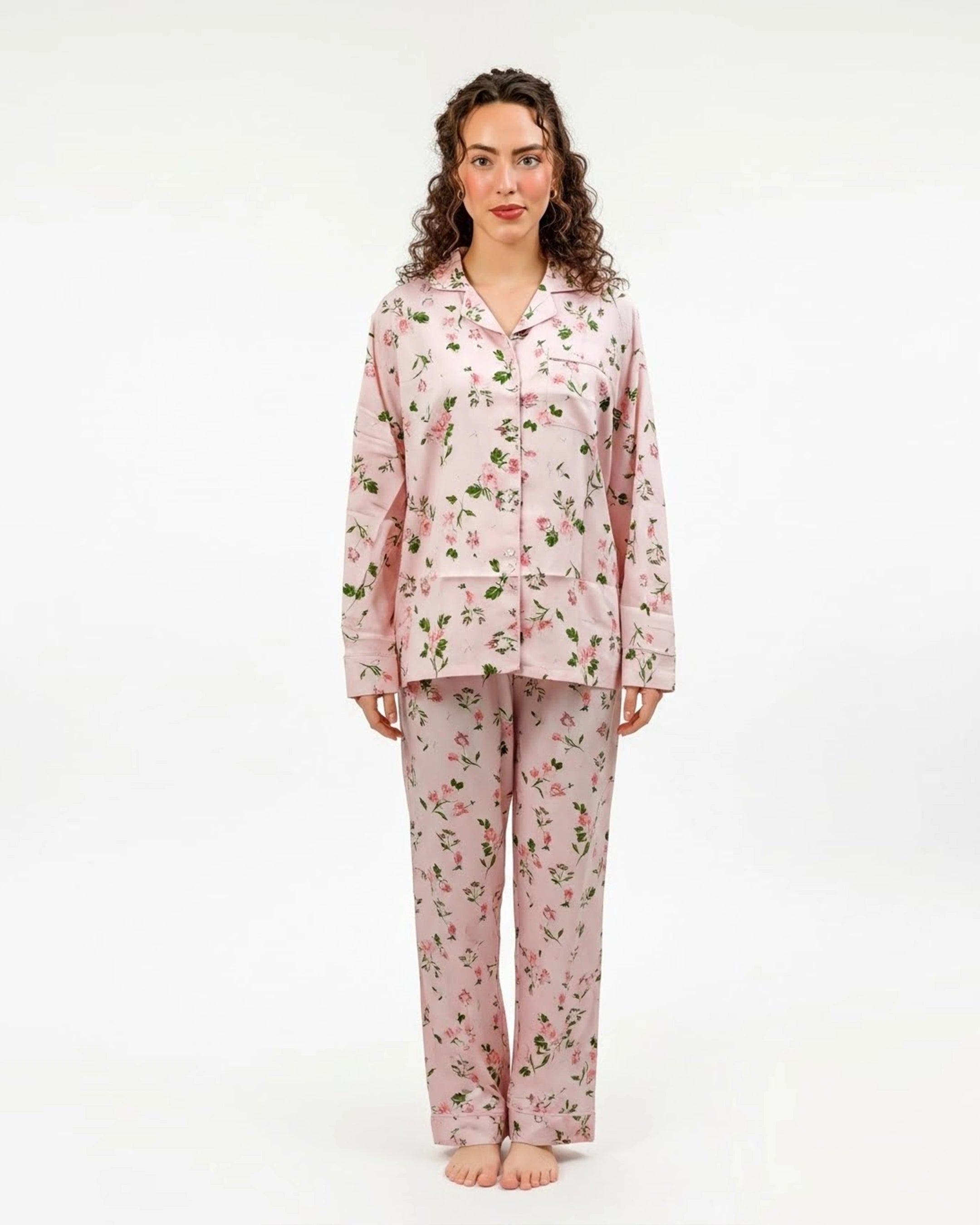 Linen Pajama Suit - Petal Blush