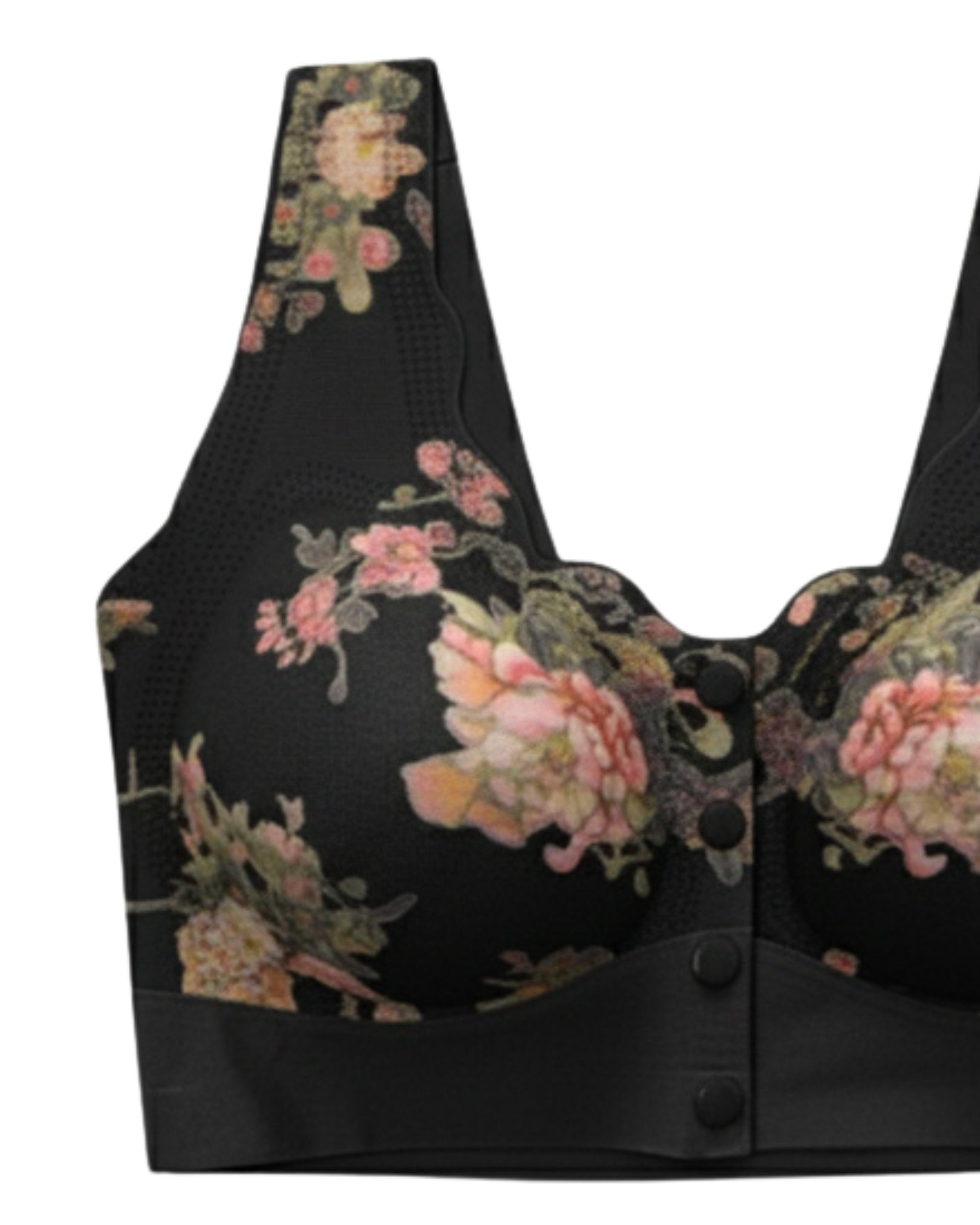 Wireless Front-Closure Padded Bra - Florvya Black