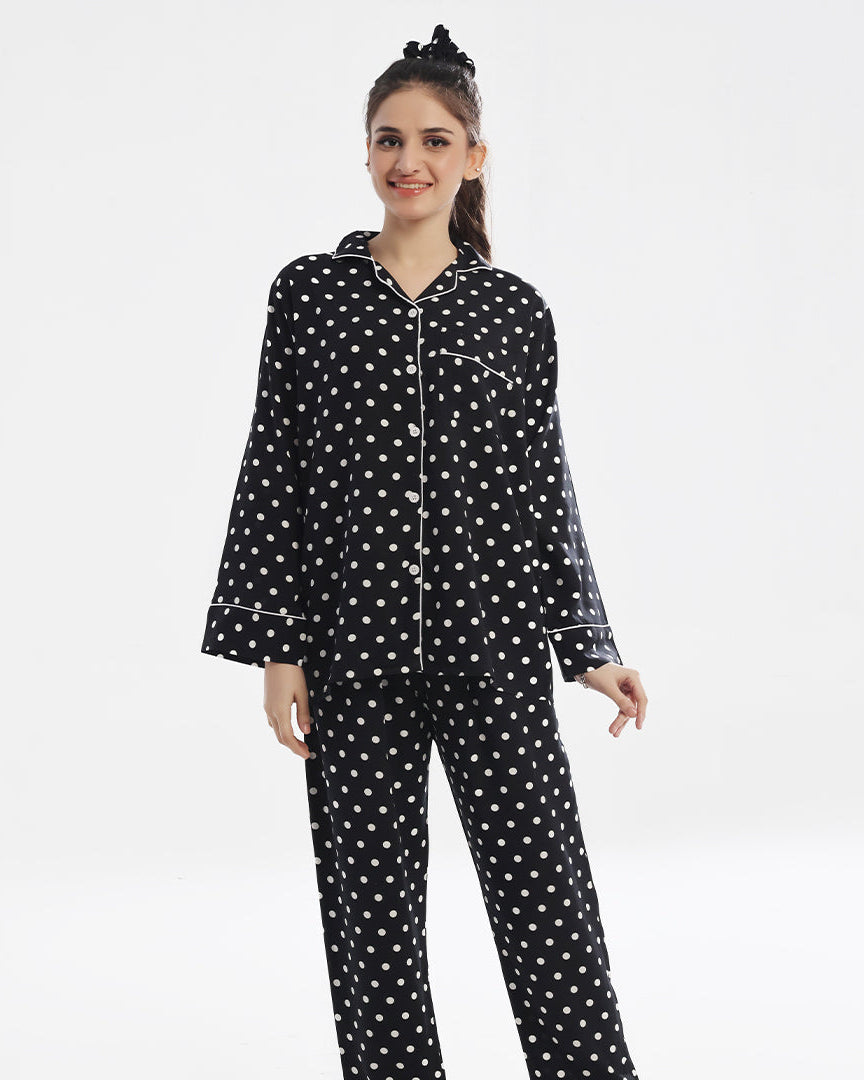 Linen Pajama Suit - Dot Dream