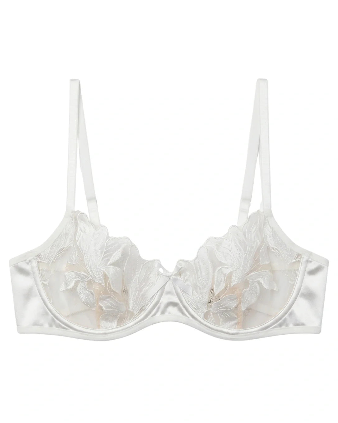 Non Padded Bra Set - Petal Luxe - White