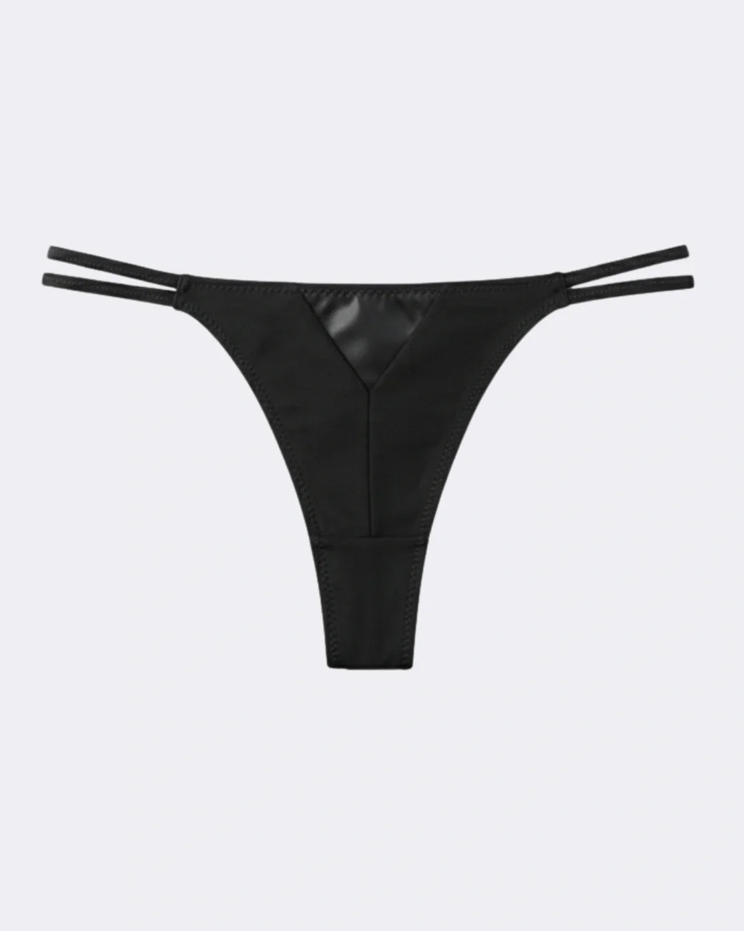 Padded Bra Set - Leather Fit - Black