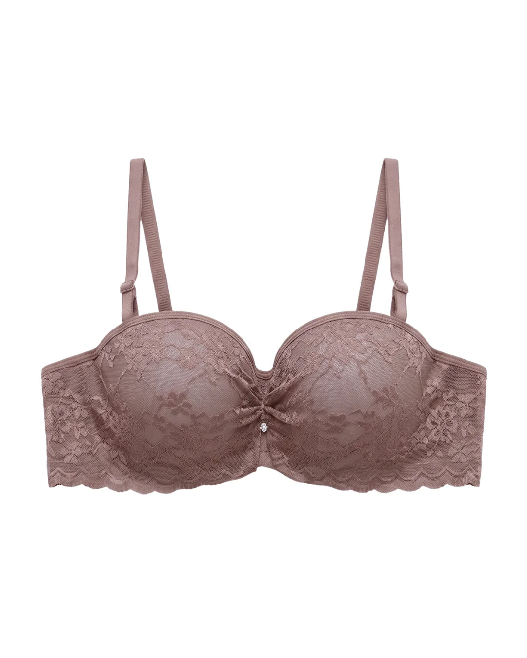 Padded Underwired Push-up Bra - Flowia - Brown