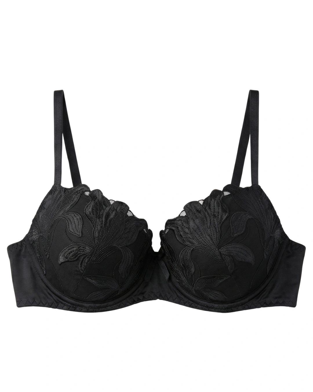 Padded Bra Set - Sapphire Bloom - Black