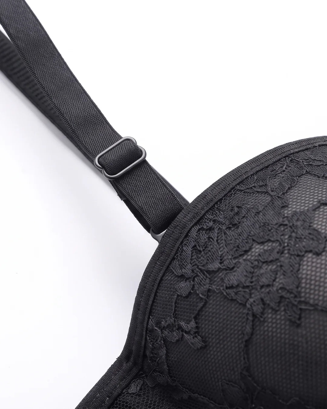 Padded Underwired Push-up Bra - Flowia - Black