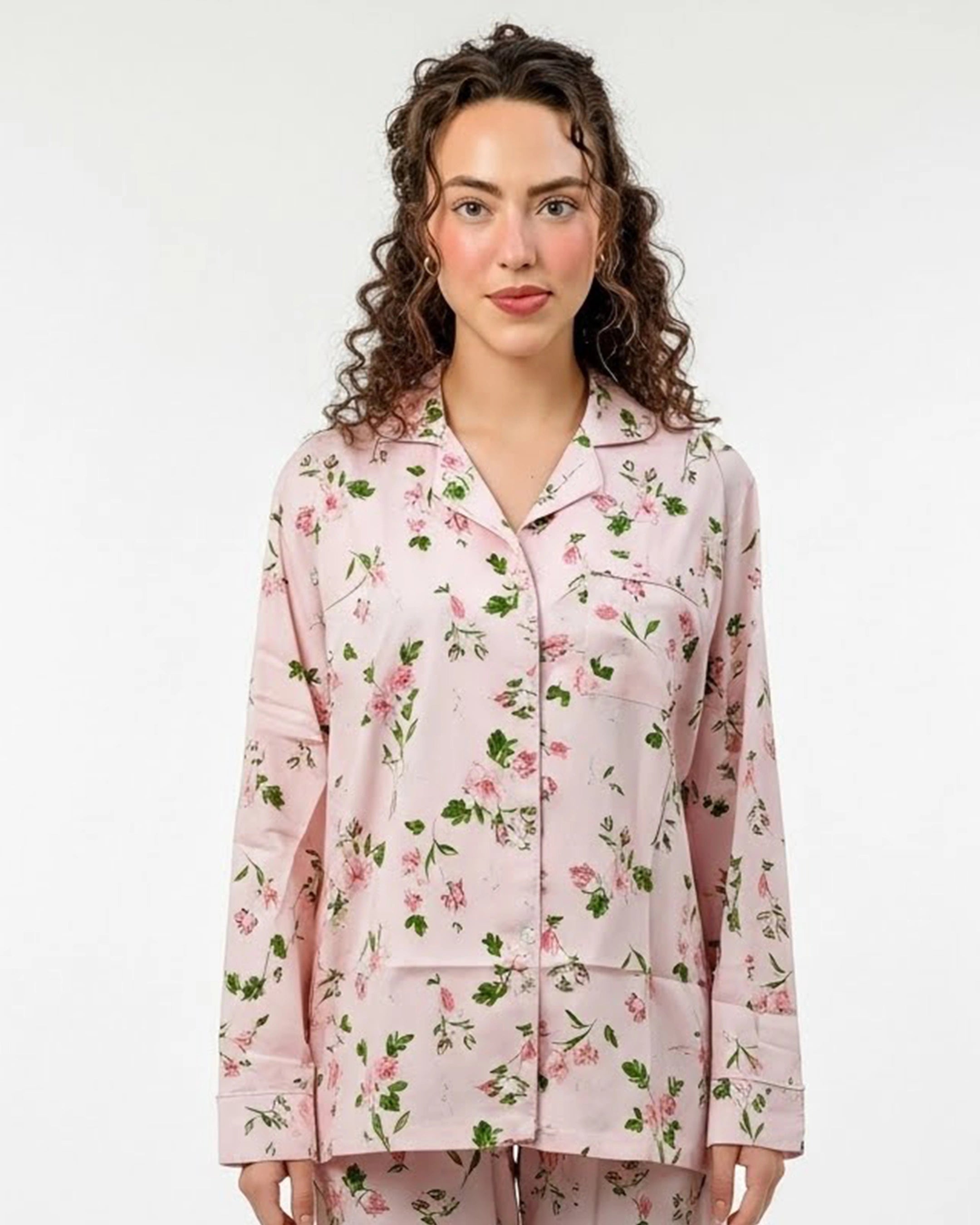Linen Pajama Suit - Petal Blush