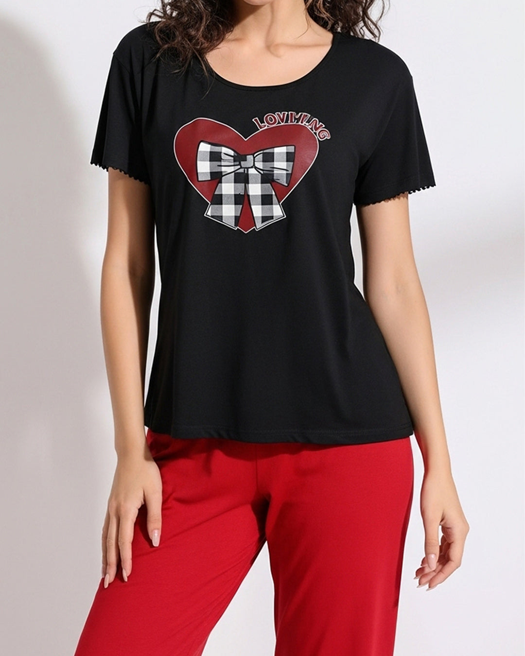 Cotton PJ Set - Red Chic