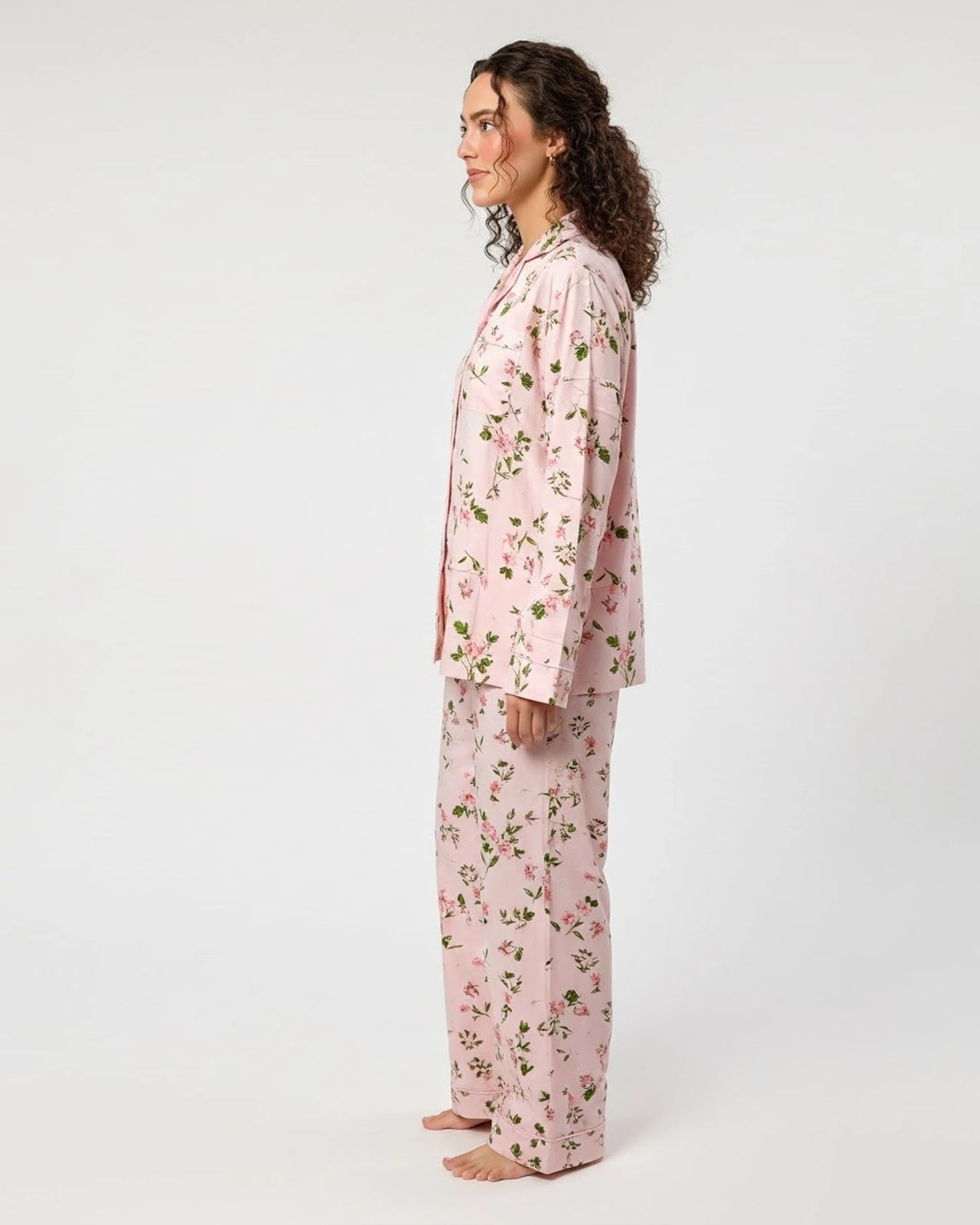 Linen Pajama Suit - Petal Blush