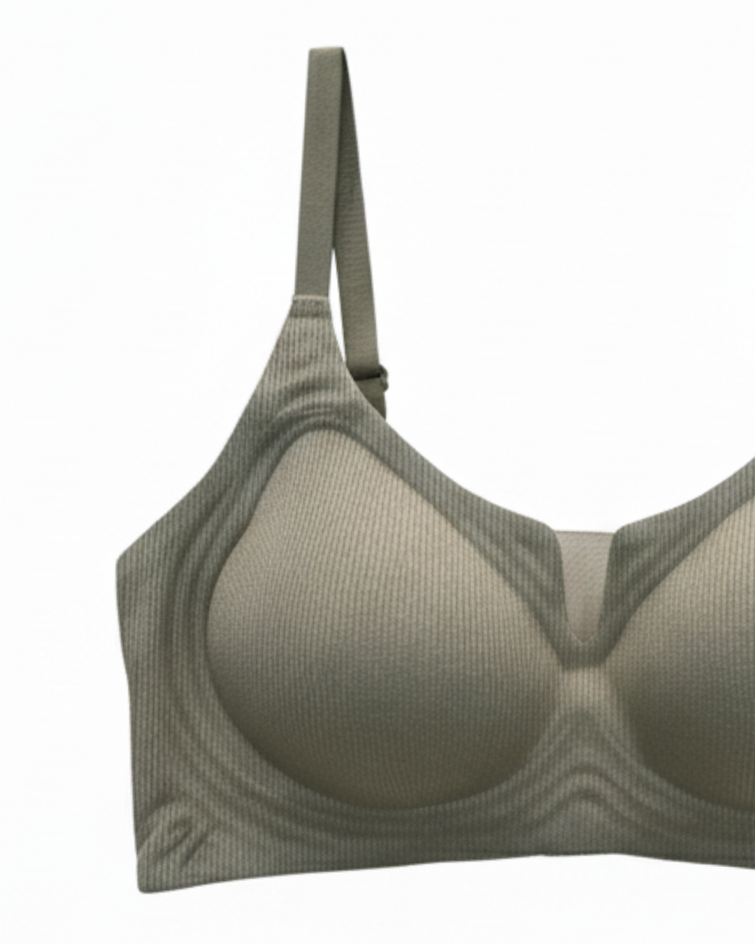 Padded Seamless Curve Bra - Olive Green