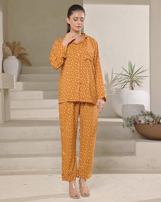 Sajiero Linen Pajama Suit with Scrunchie - Heartfelt Haven