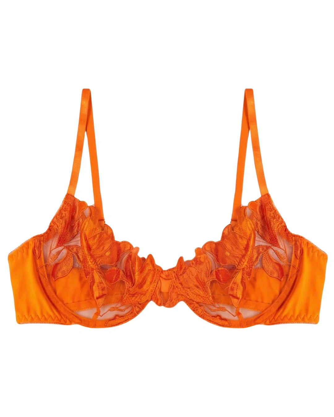Non Padded Bra Set - Petal Luxe - Orange