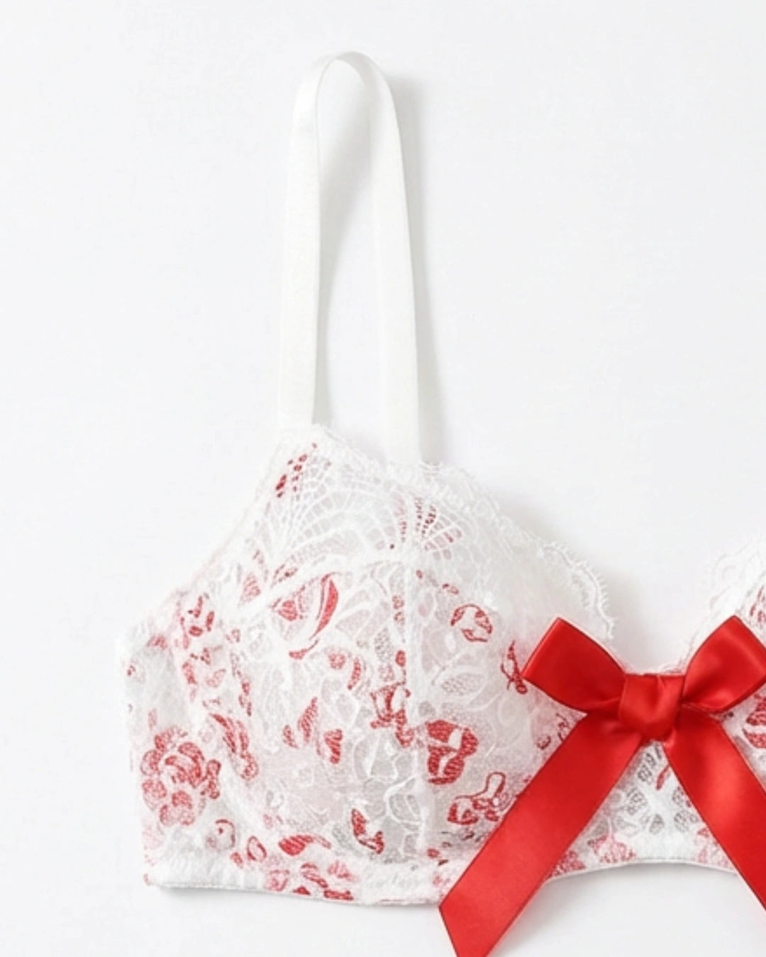 Non-Padded Bra Set -  Ribbon Lace