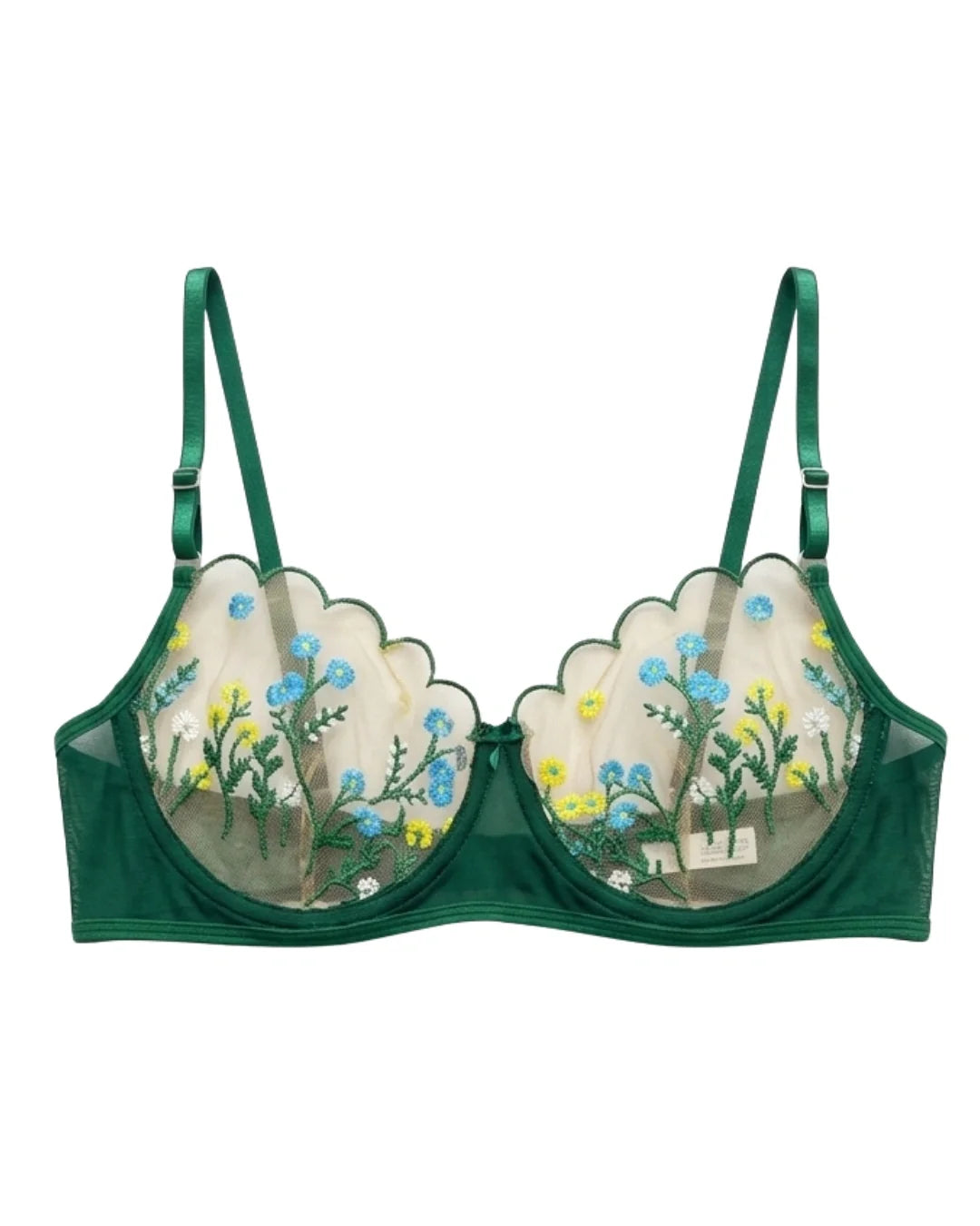 Non Padded Bra Set - Elvoria - Green