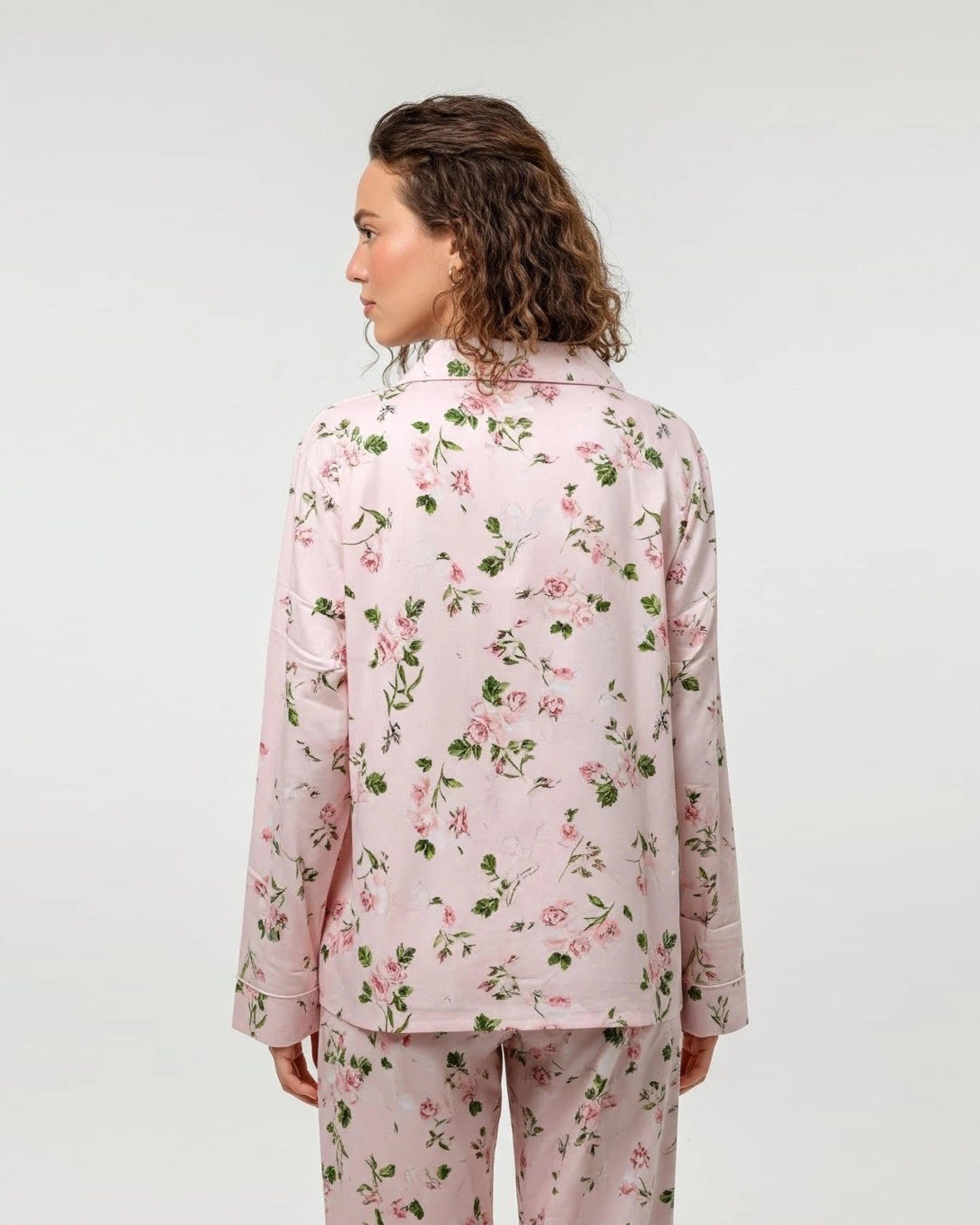Linen Pajama Suit - Petal Blush