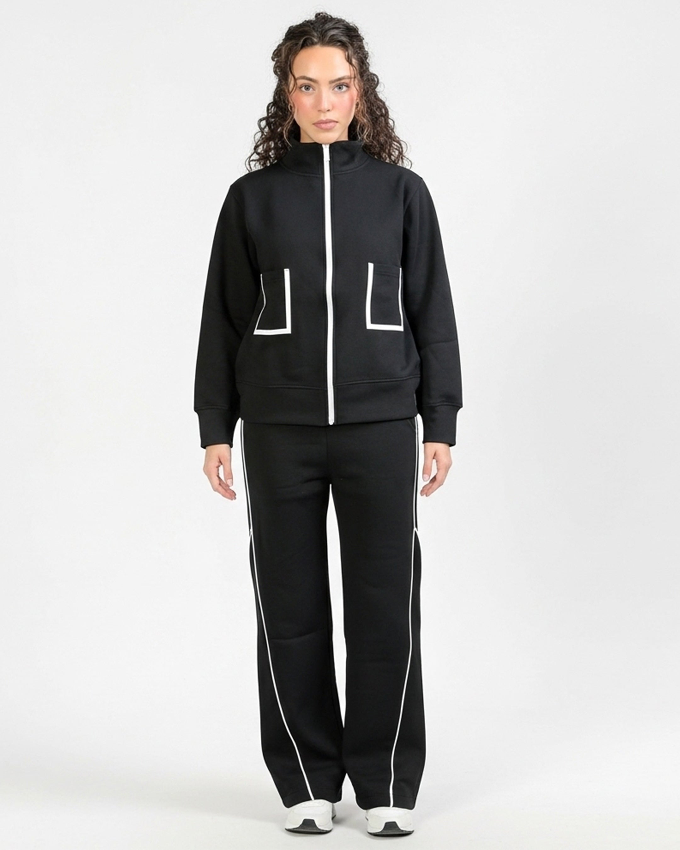Fleece Tracksuit – Comfy Zip - Black