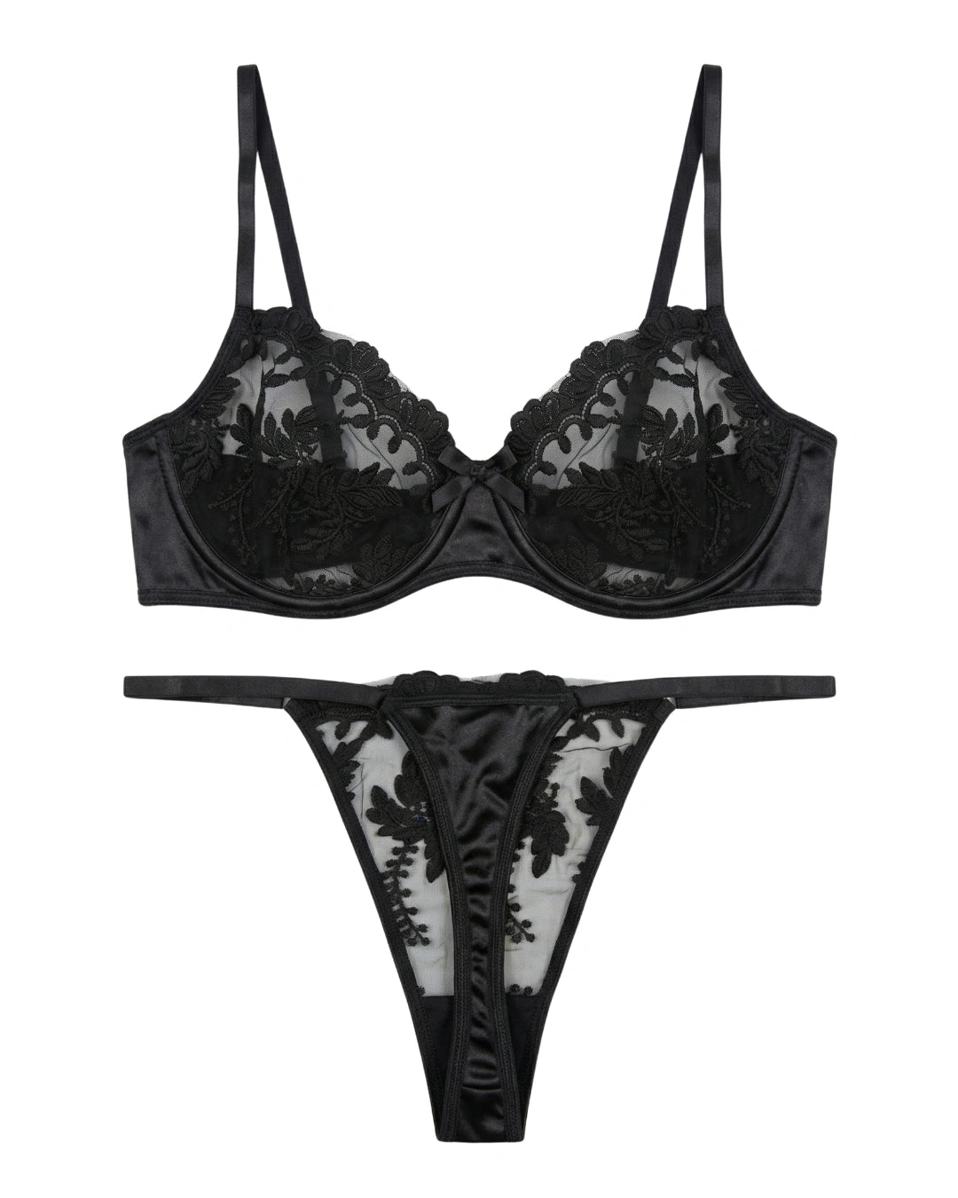 Non Padded Bra Set - Serenade - Black