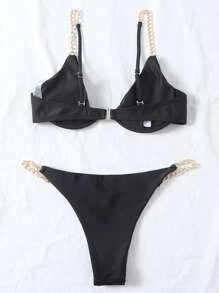Luci Black Padded Bra and Panty Set