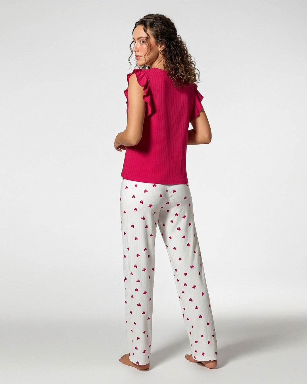 Cotton PJ Set - Heart Ease - Pink