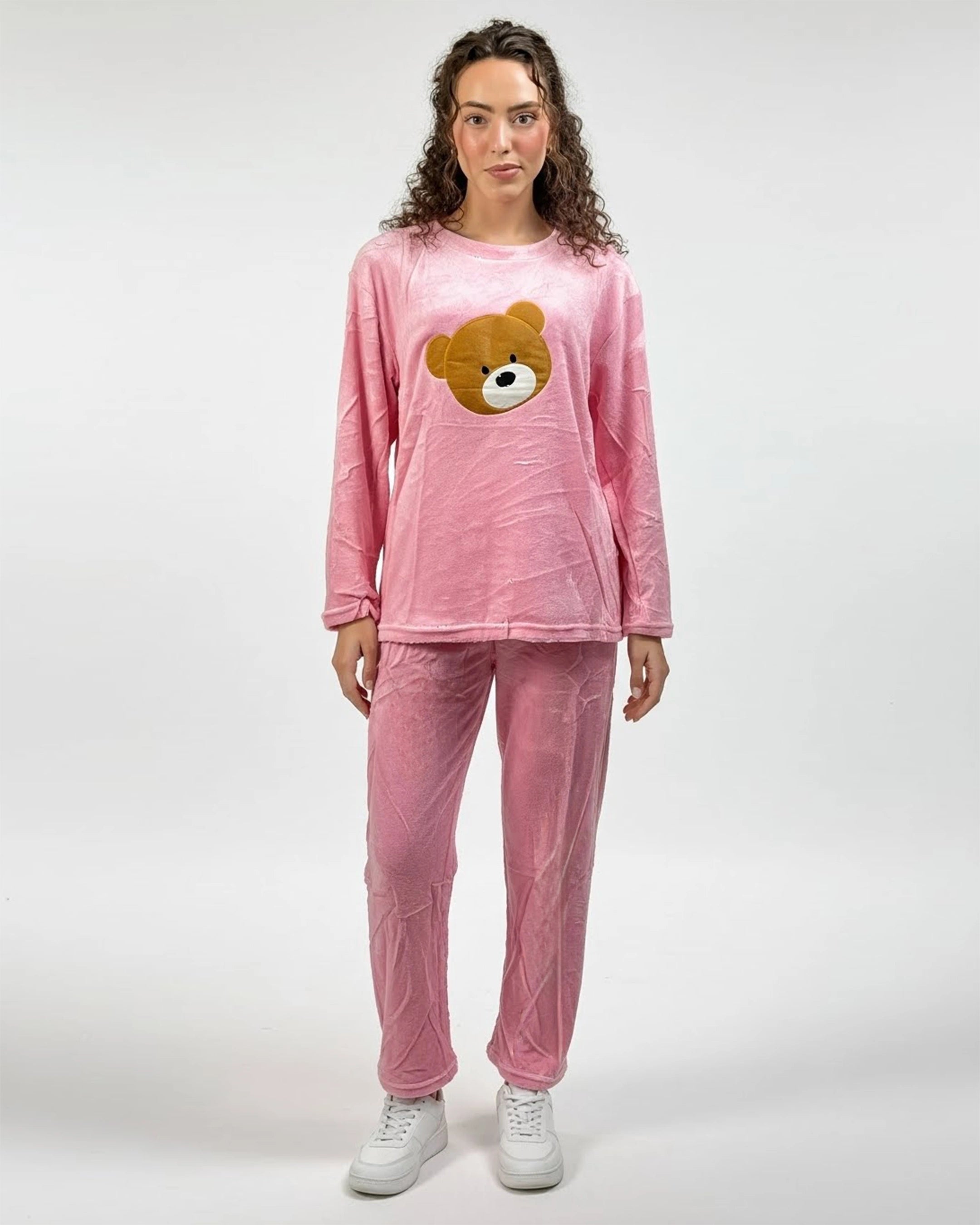 Fleece Pajama Suit - Teddy Pink