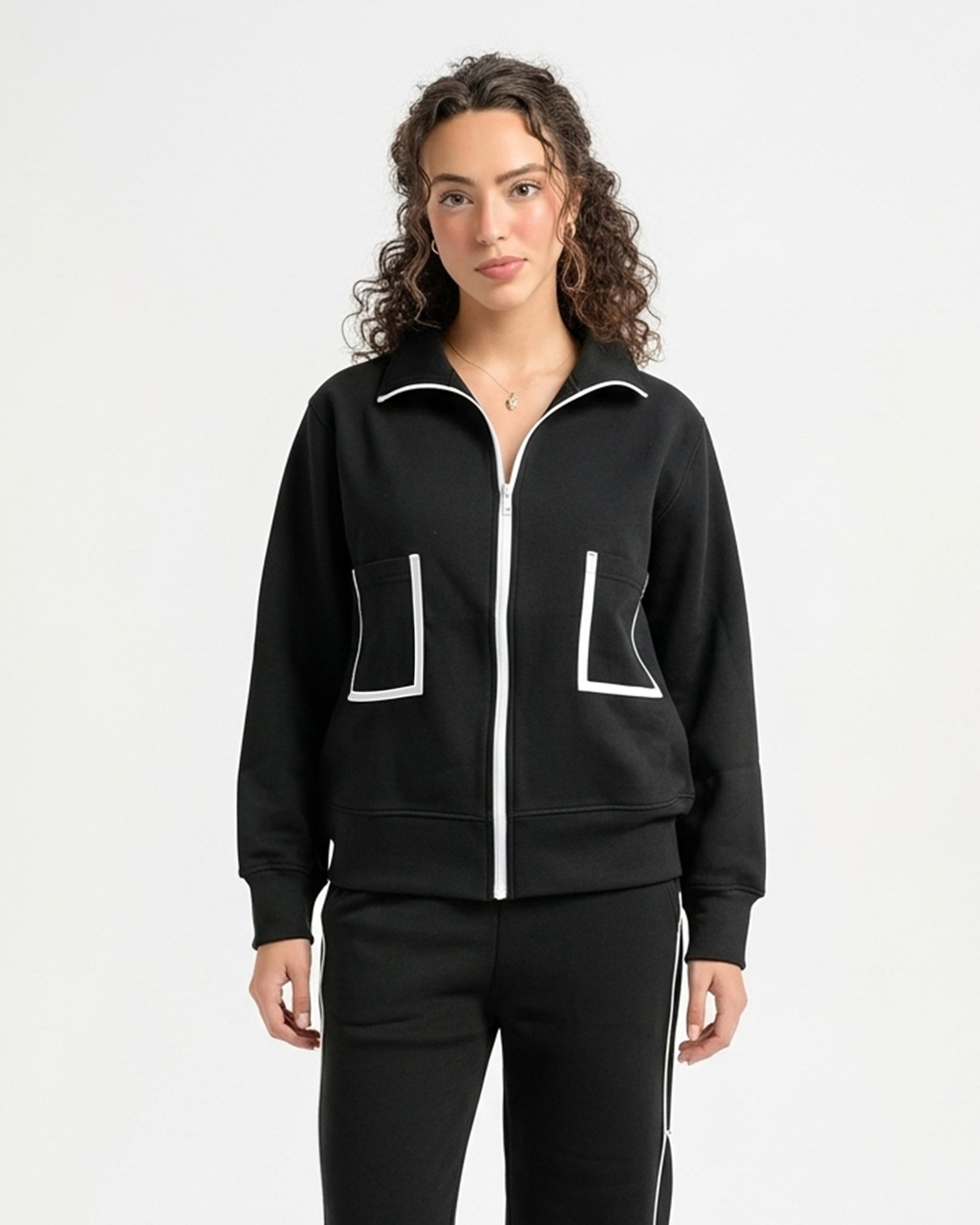 Fleece Tracksuit – Comfy Zip - Black