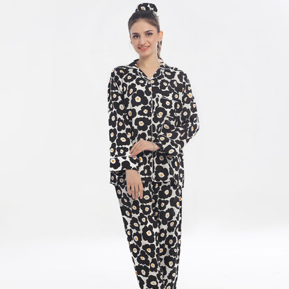 Sajiero Linen Pajama Suit with Scrunchie  - FloraDream