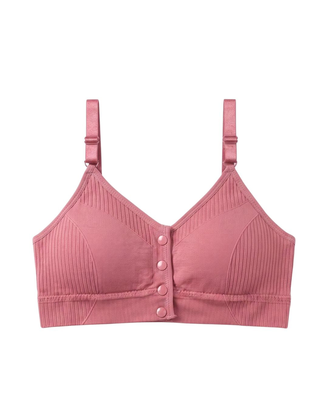 Seamless Front-Button Bra - Viona - Brown