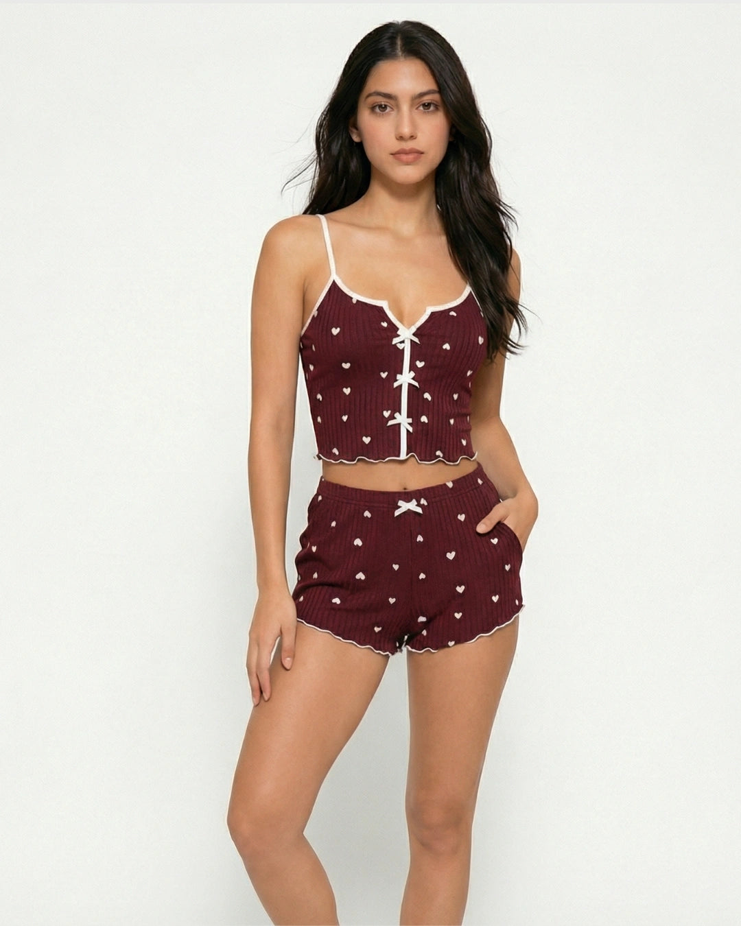 Cami Set - Onyx - Maroon