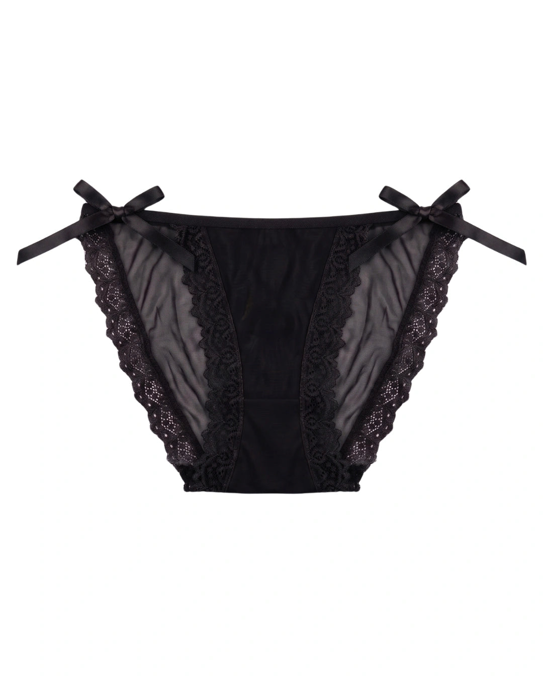 Bikini Panty - Bow Lace - Black