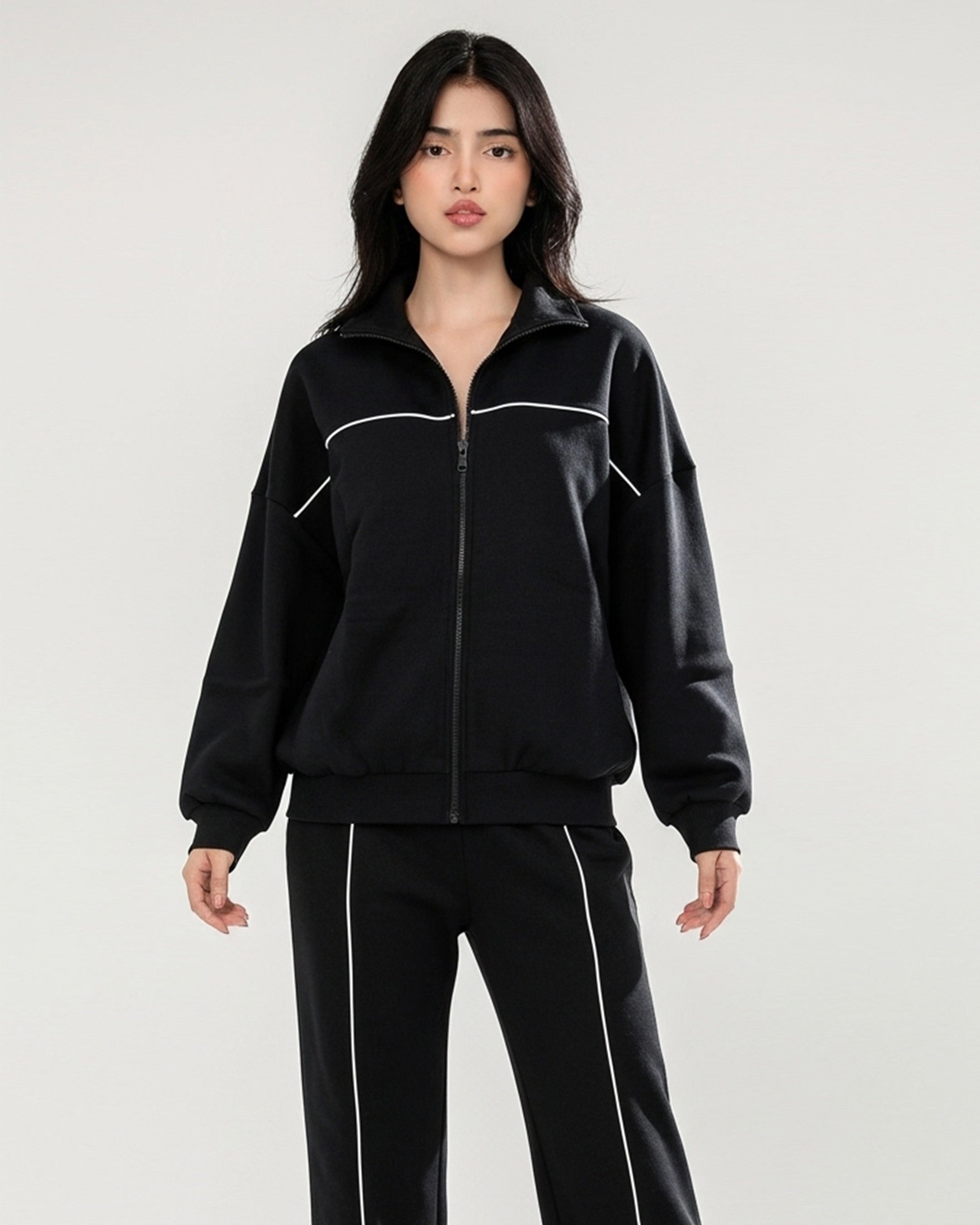 Fleece Tracksuit – Daily Move - Black