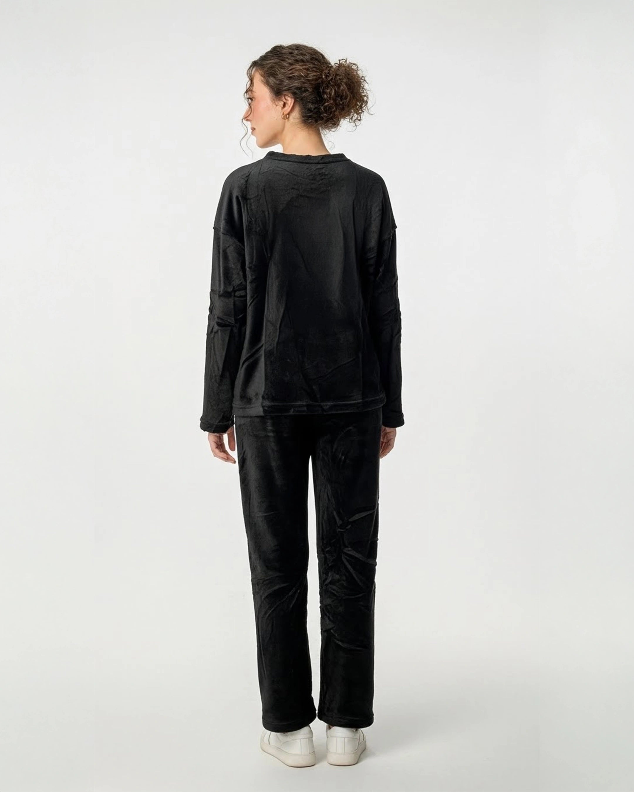 Fleece Pajama Suit Bear - Black