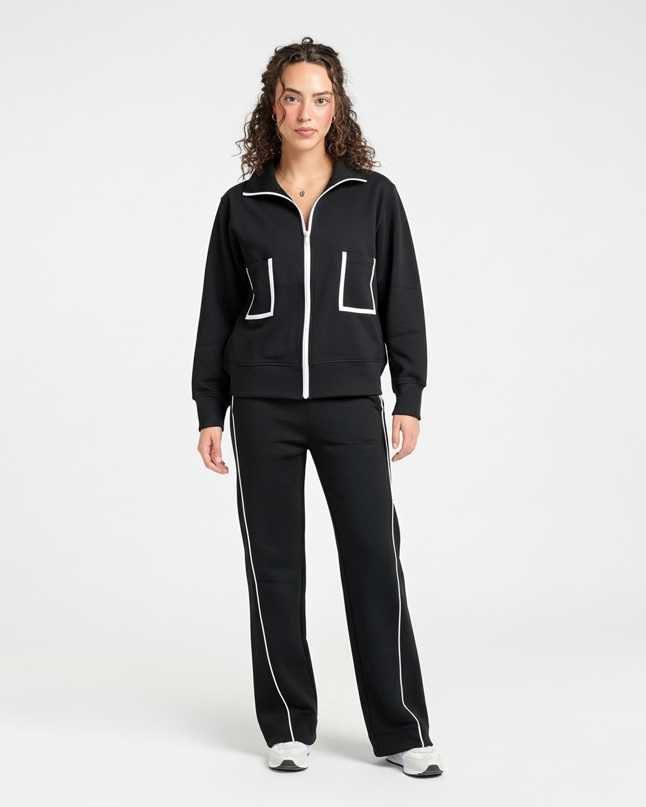 Fleece Tracksuit – Comfy Zip - Black