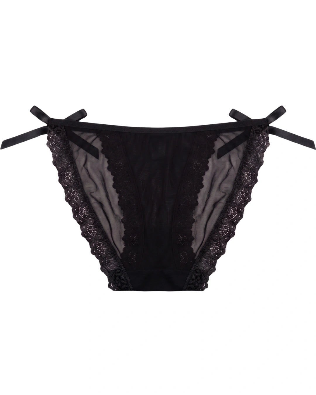 Bikini Panty - Bow Lace - Black