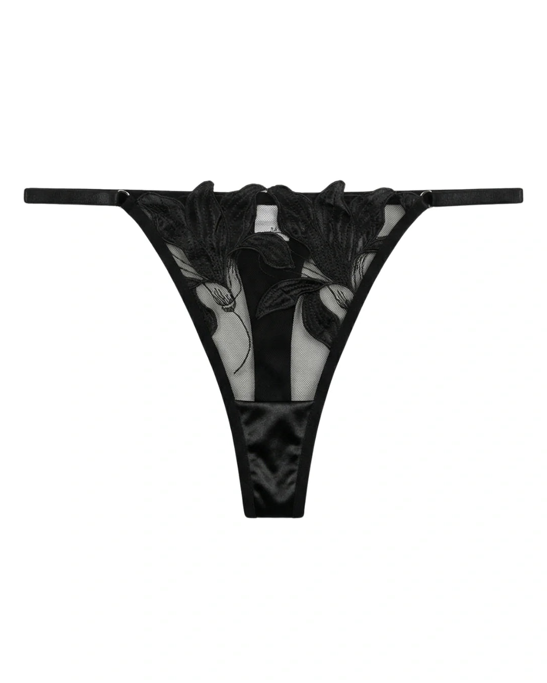 Non Padded Bra Set - Petal Luxe - Black