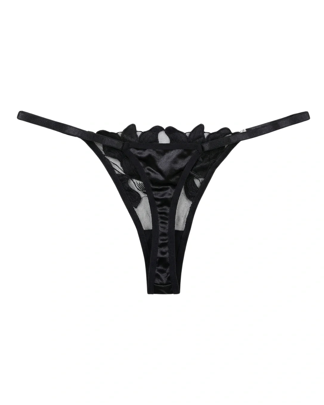 Non Padded Bra Set - Roselle Bloom - Black